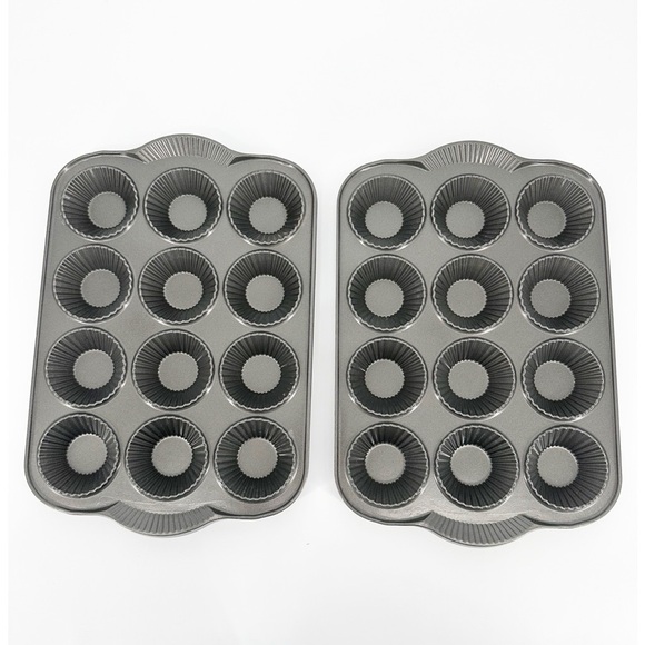 2 - Nordic Ware 12 Count Tart Heavy Duty Cast Aluminum Quiche Mini Muffin Pans - Picture 1 of 8